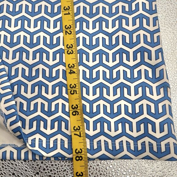 J.McLaughlin Montclair Polo Dress S Catalina Cloth Blue Geo Shift Zip Collar - Picture 9 of 12